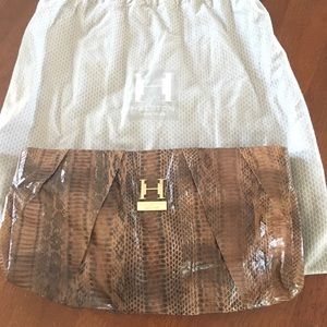 Halston Heritage “Alice” Snakeskin Clutch